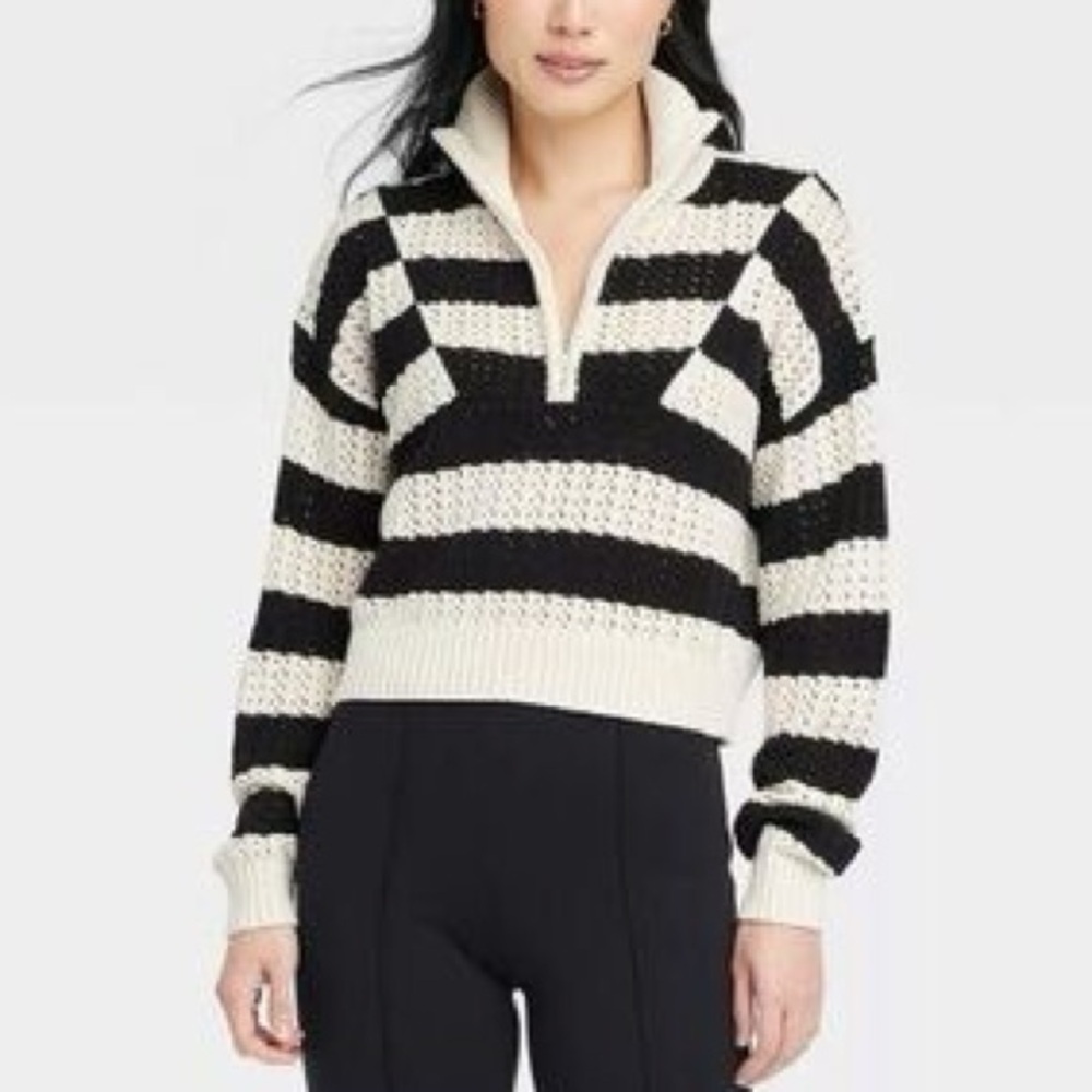 A New Day Quarter Zip Mockneck Sweater